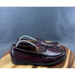 Vtg Dexter Penny Loafers Burgandy Leather Mens Sz 11D USA Made Handsewn